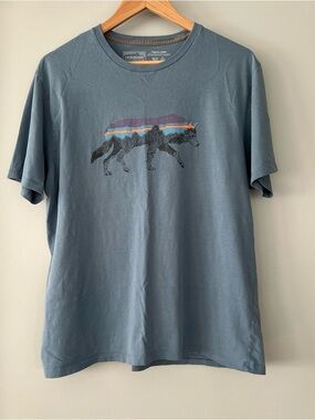 Patagonia Men's Large Back for Good Blue Wolf Graphic Organic Cotton T-Shirt